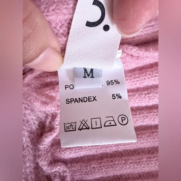 Commense Soft Pink Ribbed Knit Top size M - Picture 5 of 6